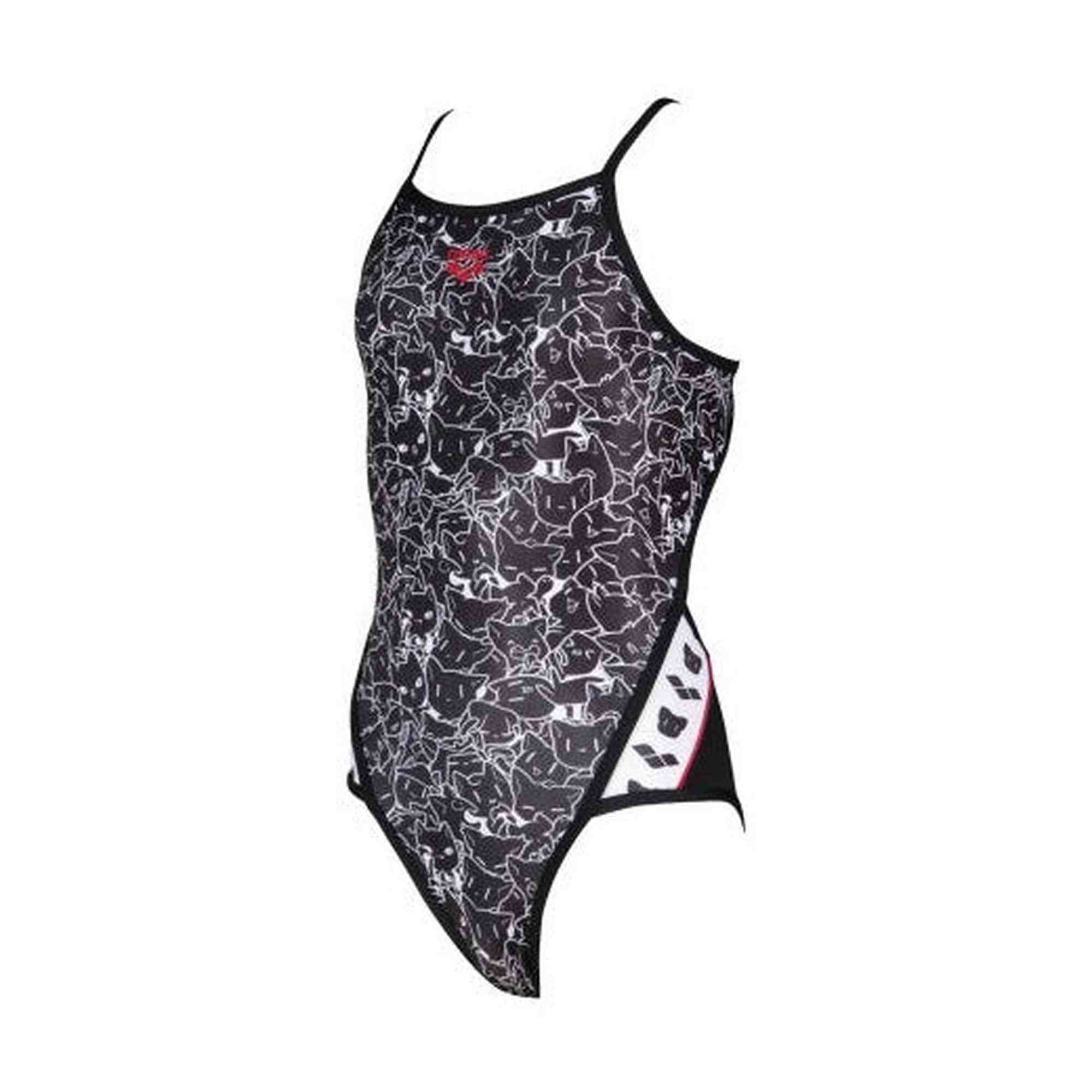 Arena - Girls B/W KITTIES JR SUPER FLY BACK ONE PIECE