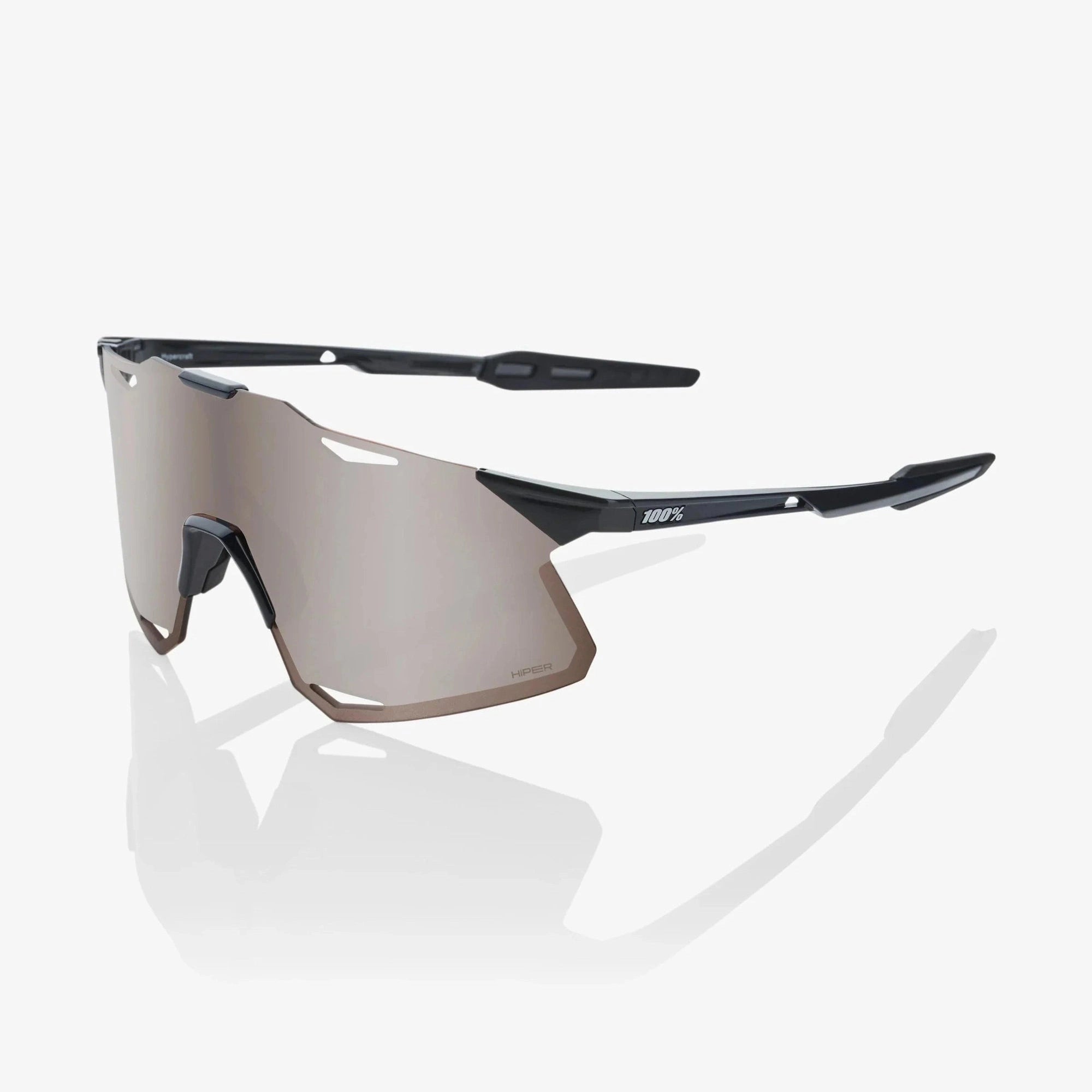 100% - Hypercraft - Gloss Black - Hiper silver mirror lens
