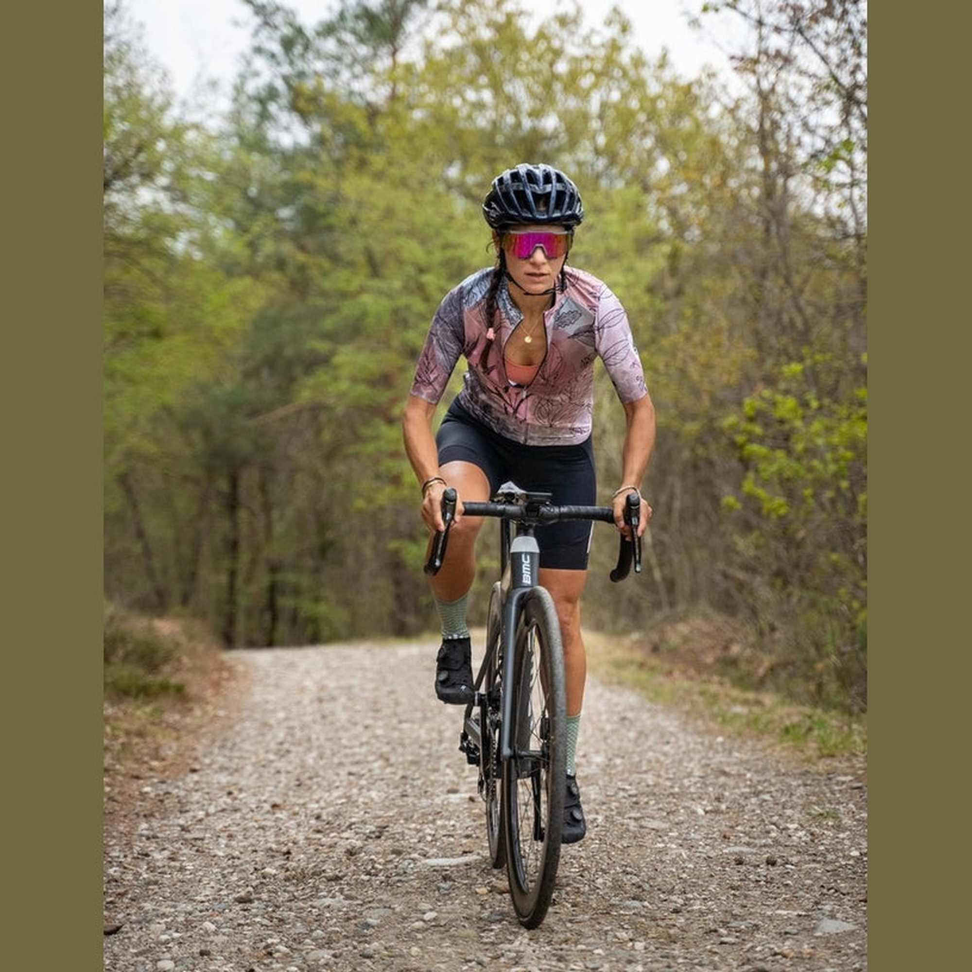 Q36.5 - Jersey Short Sleeve G1 Flower Leaves Autumn Dames - Purple