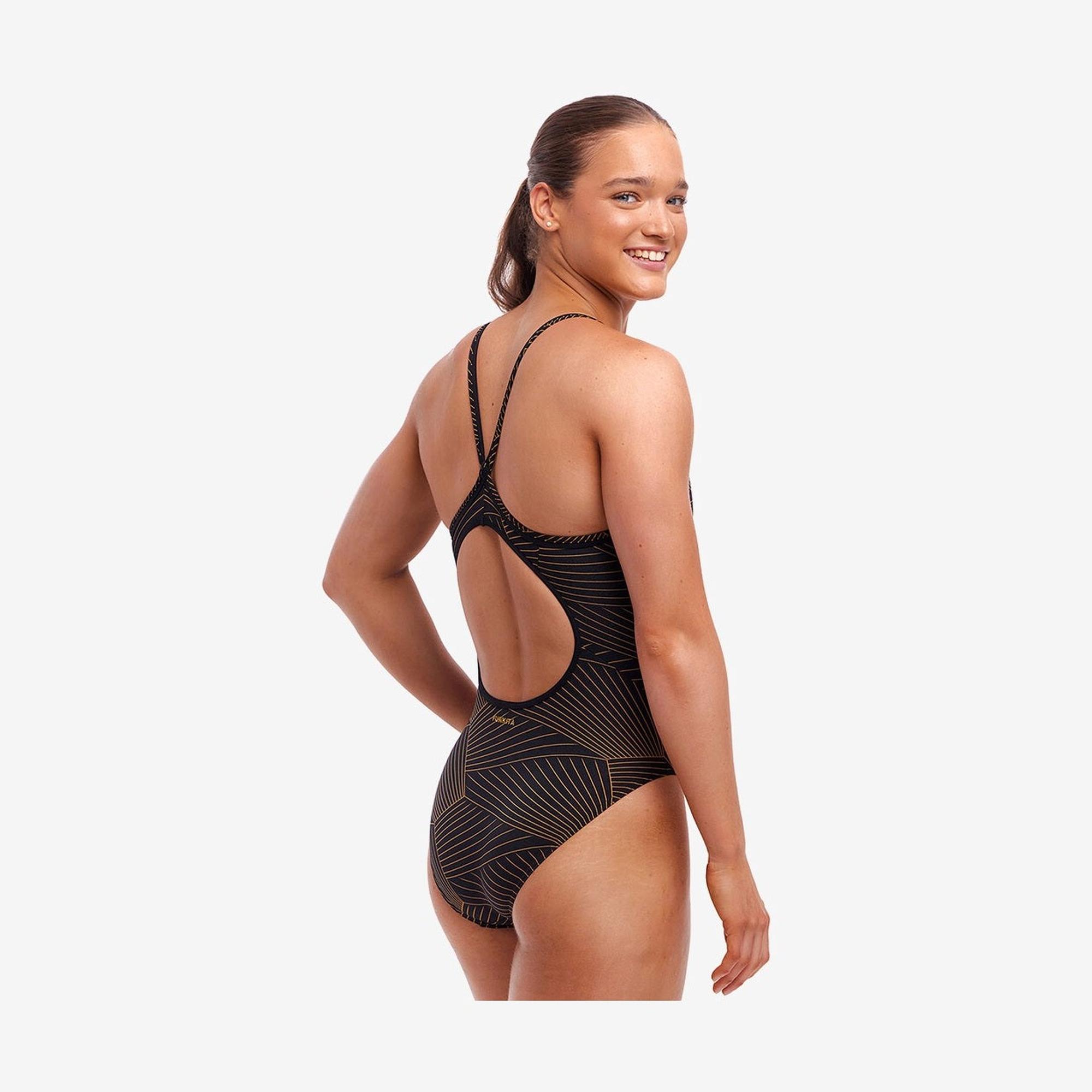 Funkita - Ladies Diamond Back One Piece - Gold Weaver