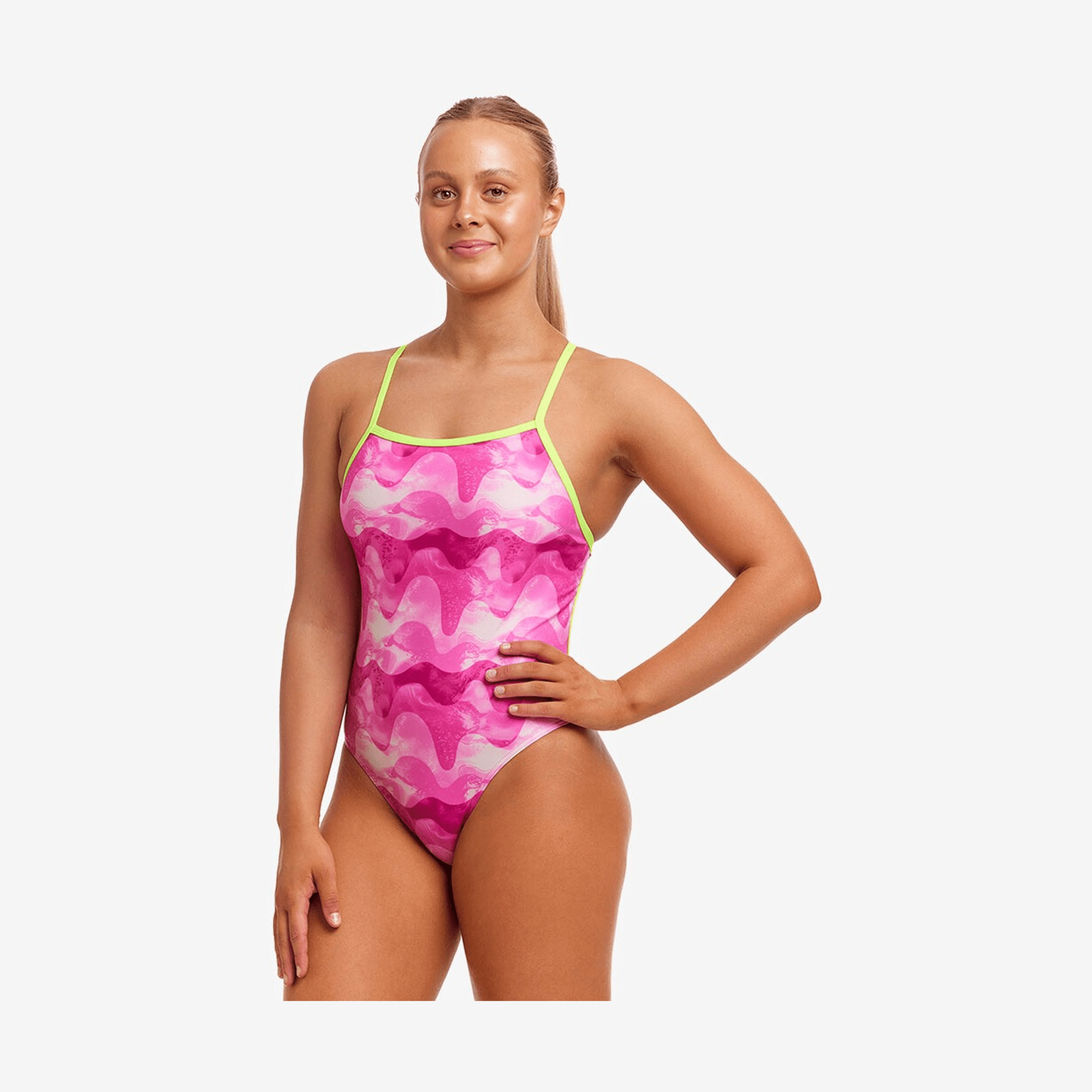 Funkita - Ladies Tie Me Tight One Piece - Pink Caps