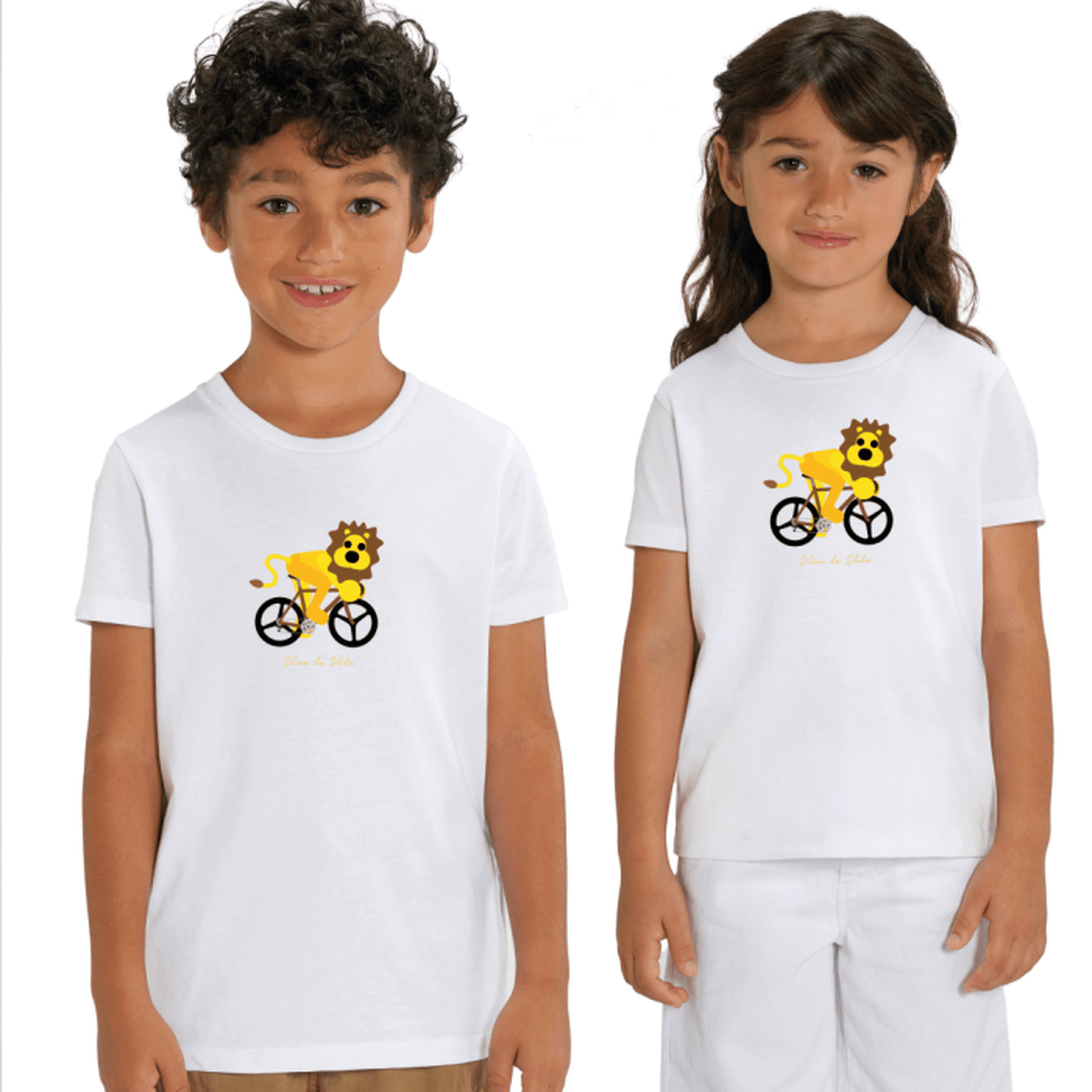 Vive Le Velo - Little Lion On A Bike Kids - White