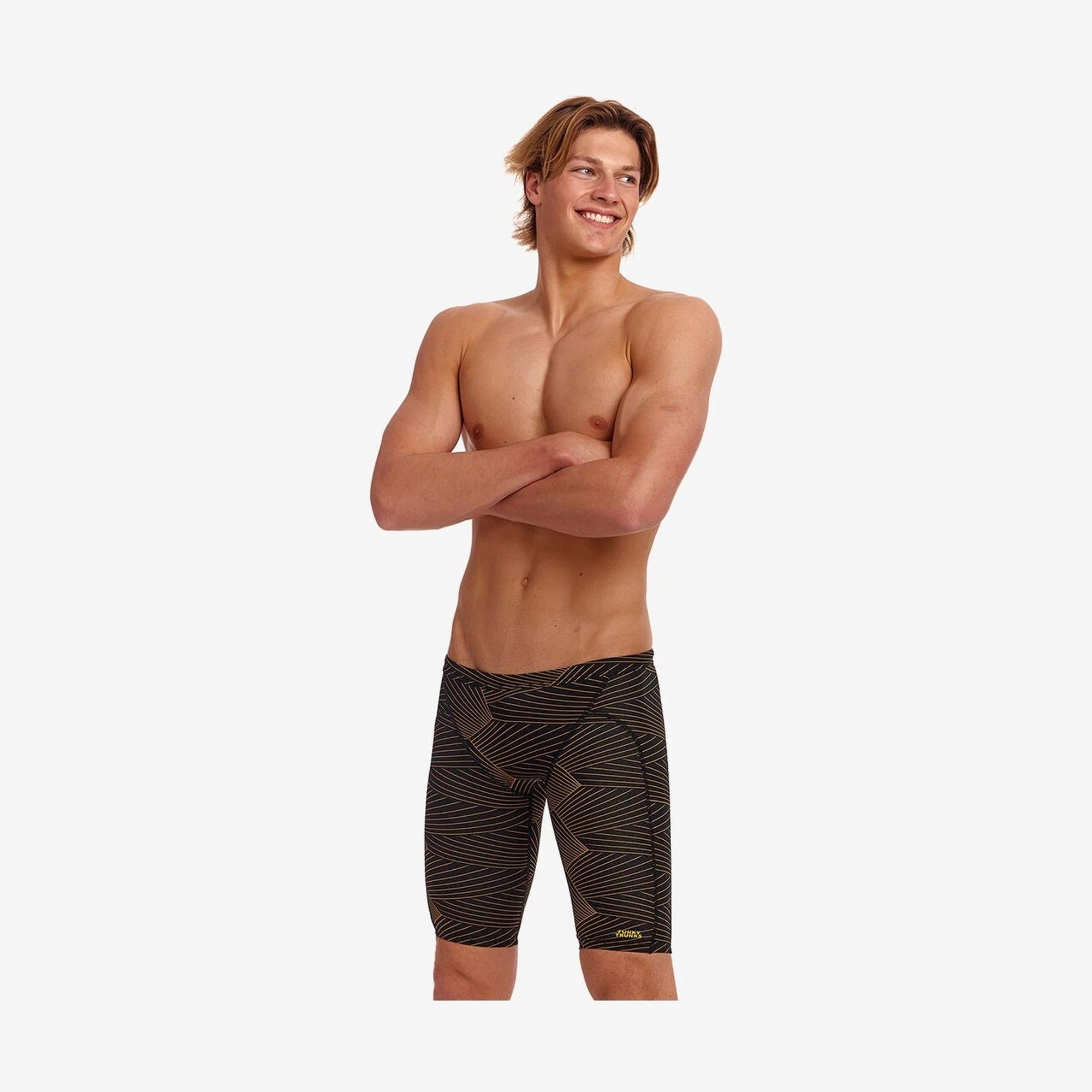 Funky Trunks - Mens Training Jammers - Gold Weaver