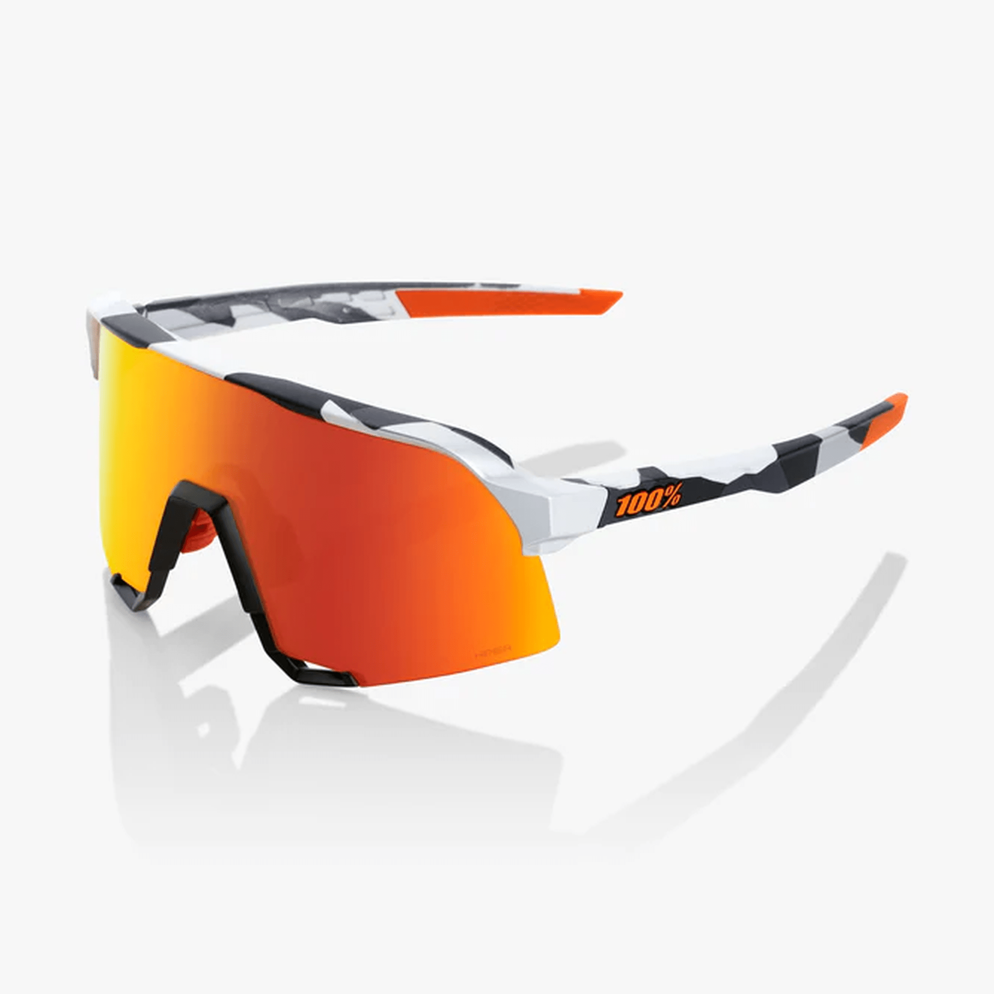 100% - S3 - Soft Tact Grey Camo - Hiper Red Multilayer Mirror Lens