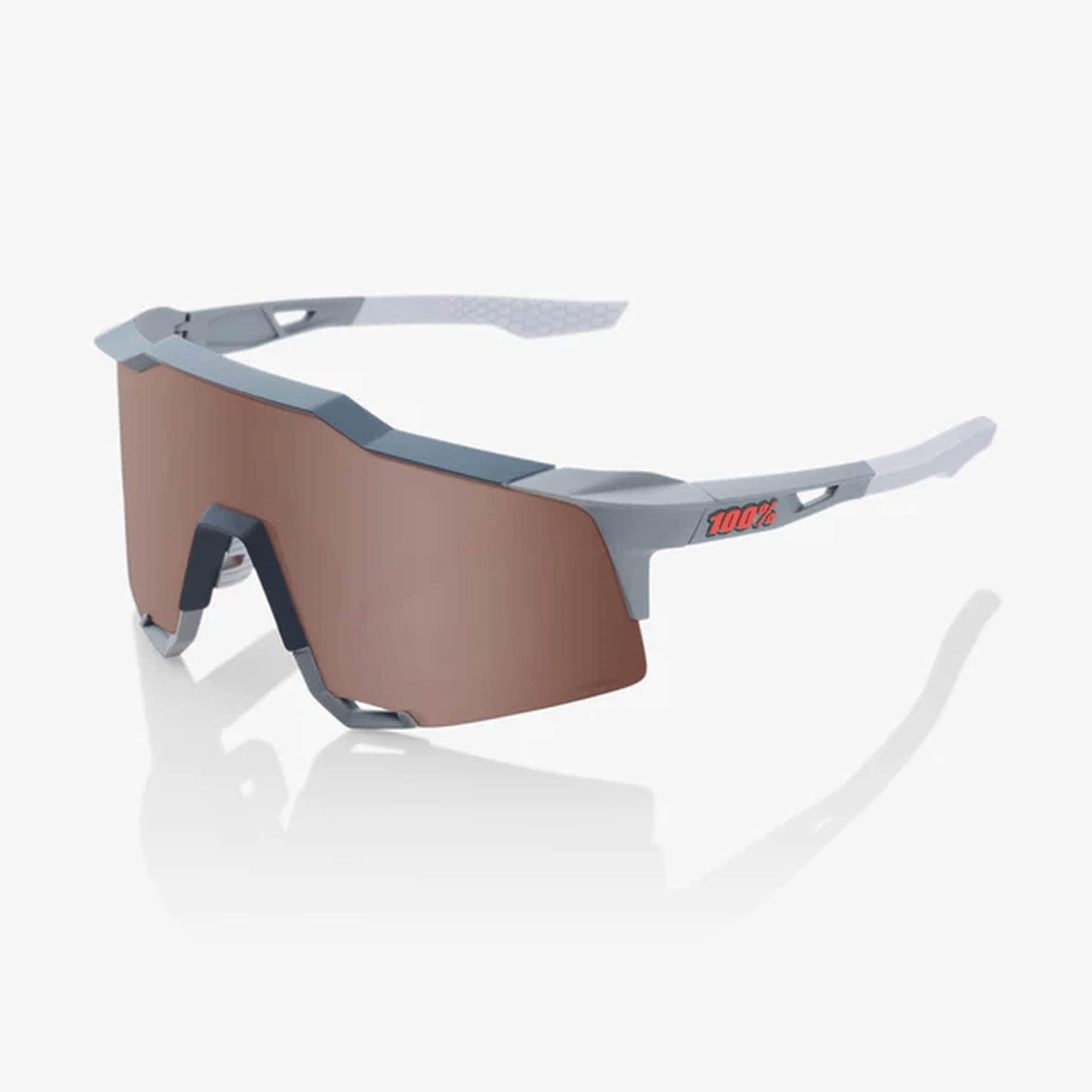 100% - SPEEDCRAFT - Soft Tact Stone Grey - HiPER Crimson Silver Mirror Lens