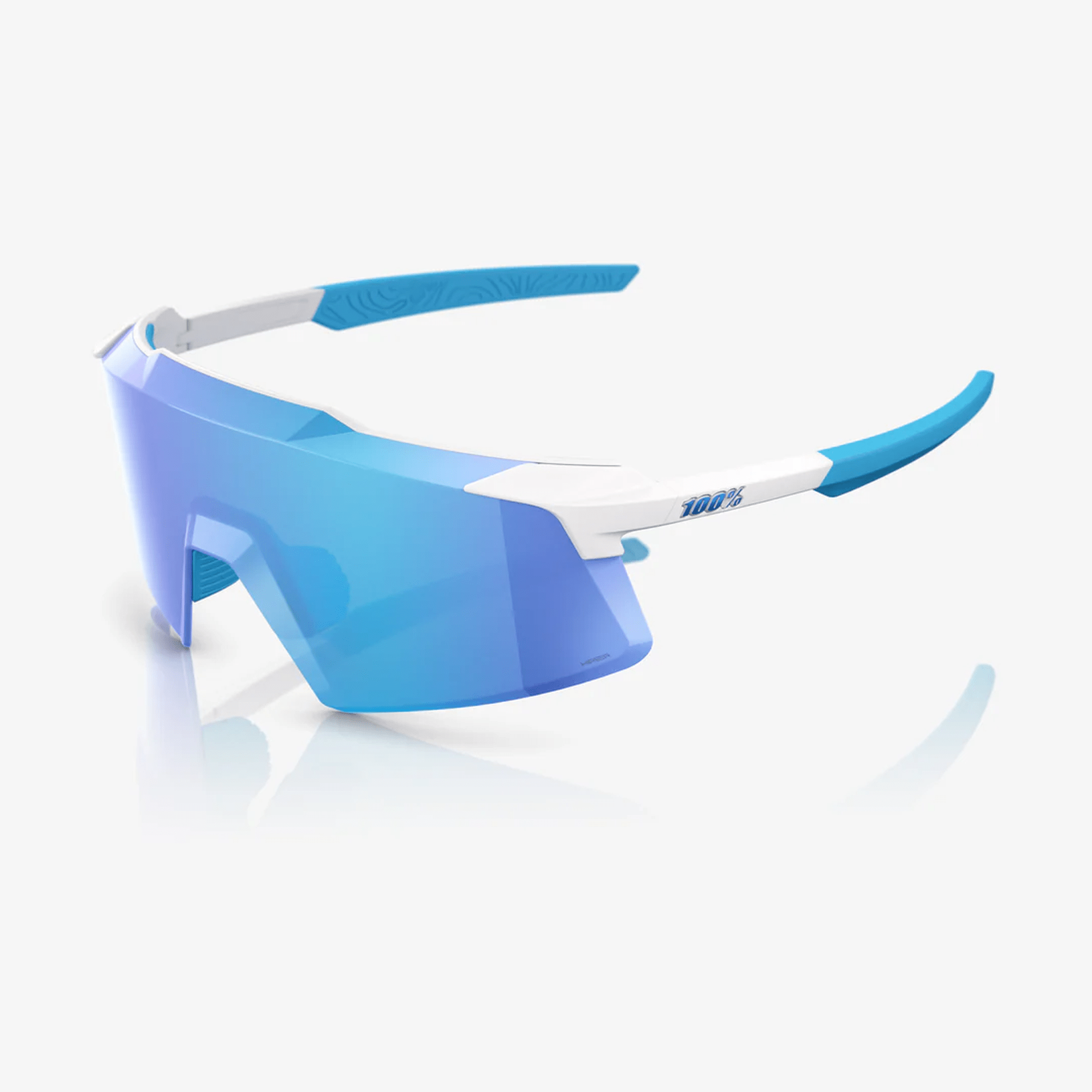 100% - AEROCRAFT - Matte White - HiPER Blue Mirror Lens