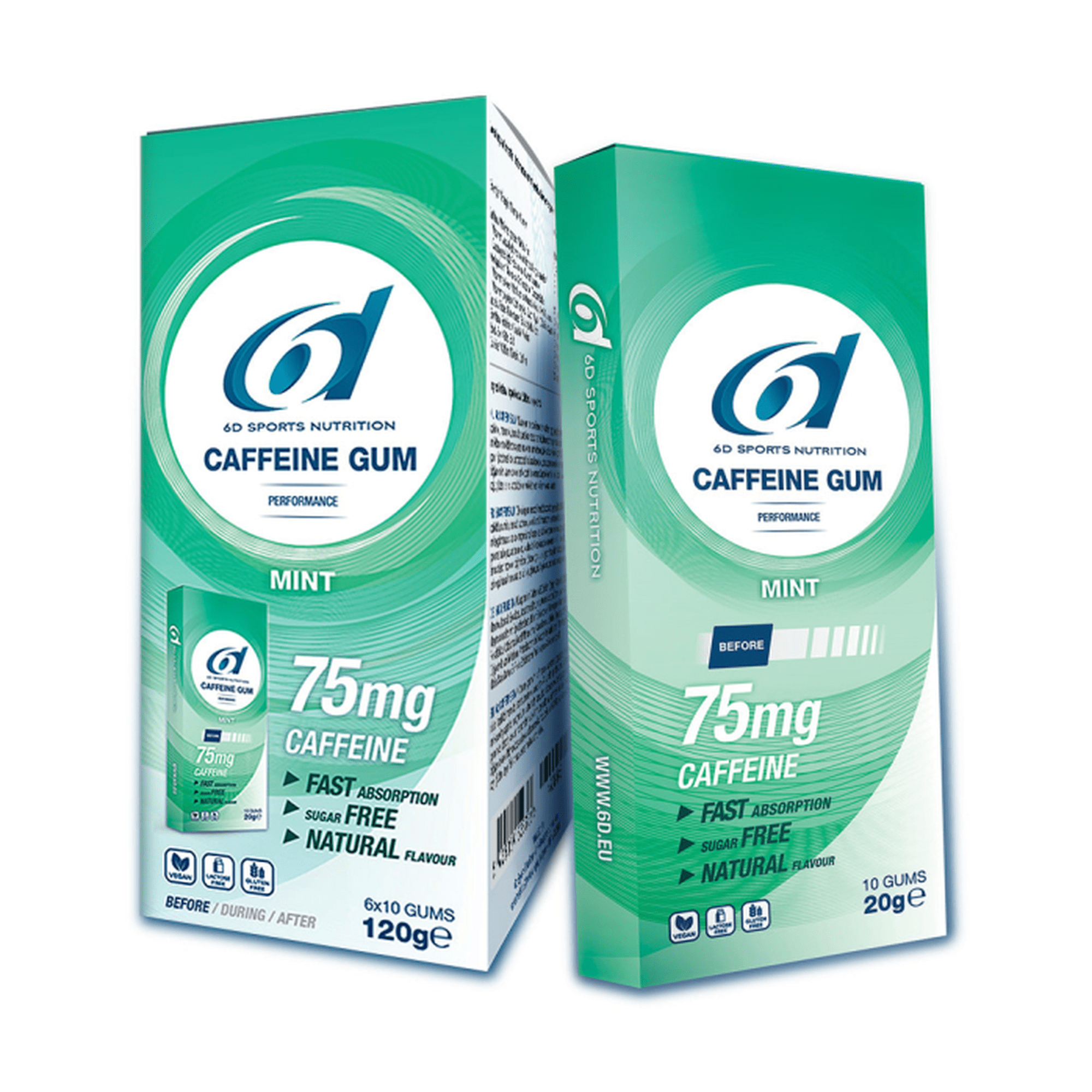 6D Nutrition - Caffeïne Gum 10stuks
