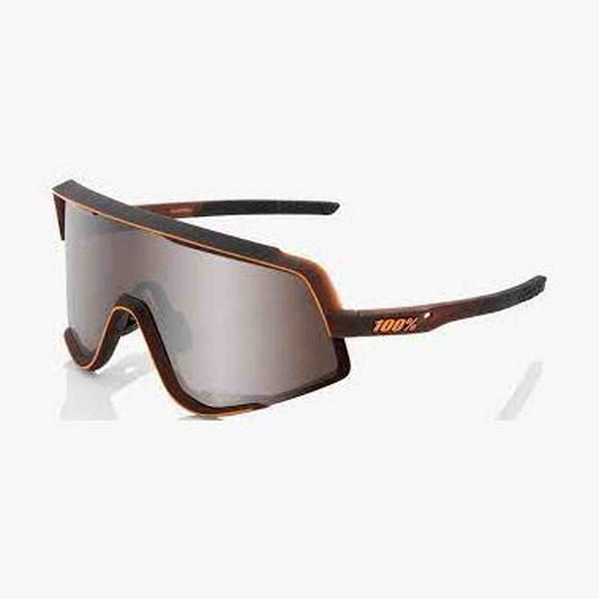 100% - Glendale - Matte Translucent Brown Fade - HiPER Silver Mirror Lens