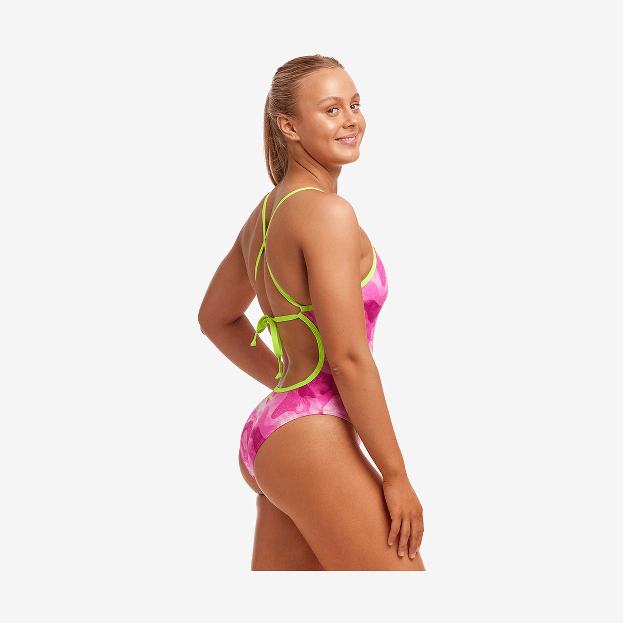 Funkita - Ladies Tie Me Tight One Piece - Pink Caps