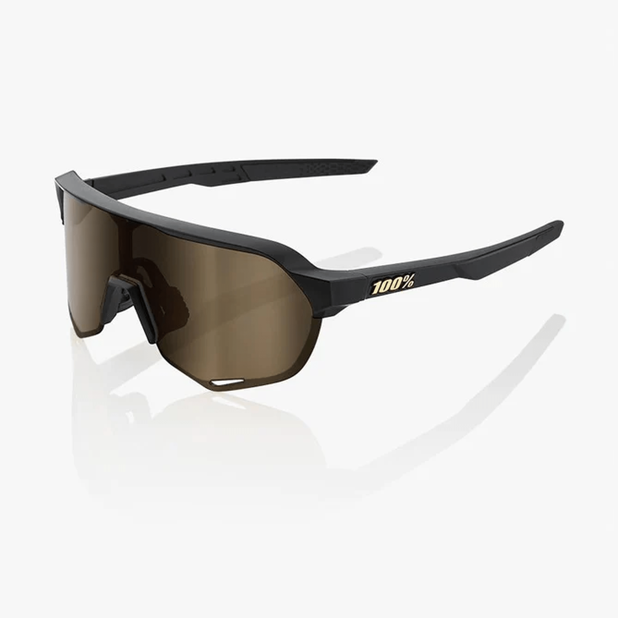 100% - S2 - Matte Black - Soft Gold Mirror Lens