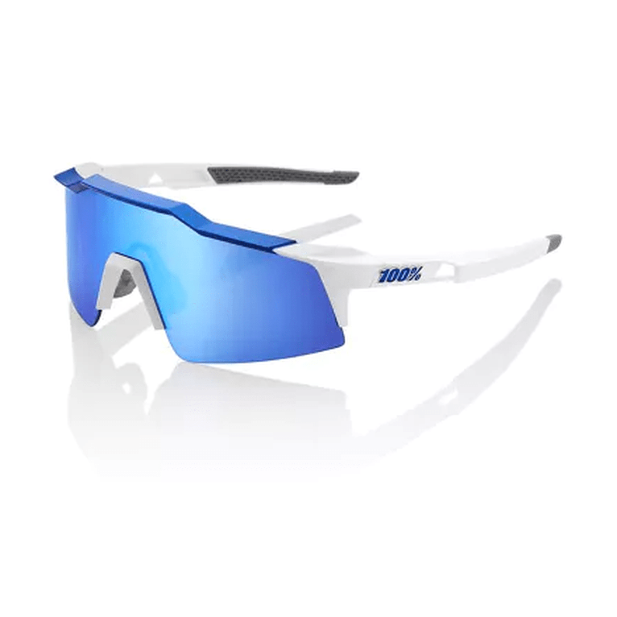 100% - SPEEDCRAFT SL - Matte White/Metallic Blue - HiPER Blue Multilayer Mirror Lens