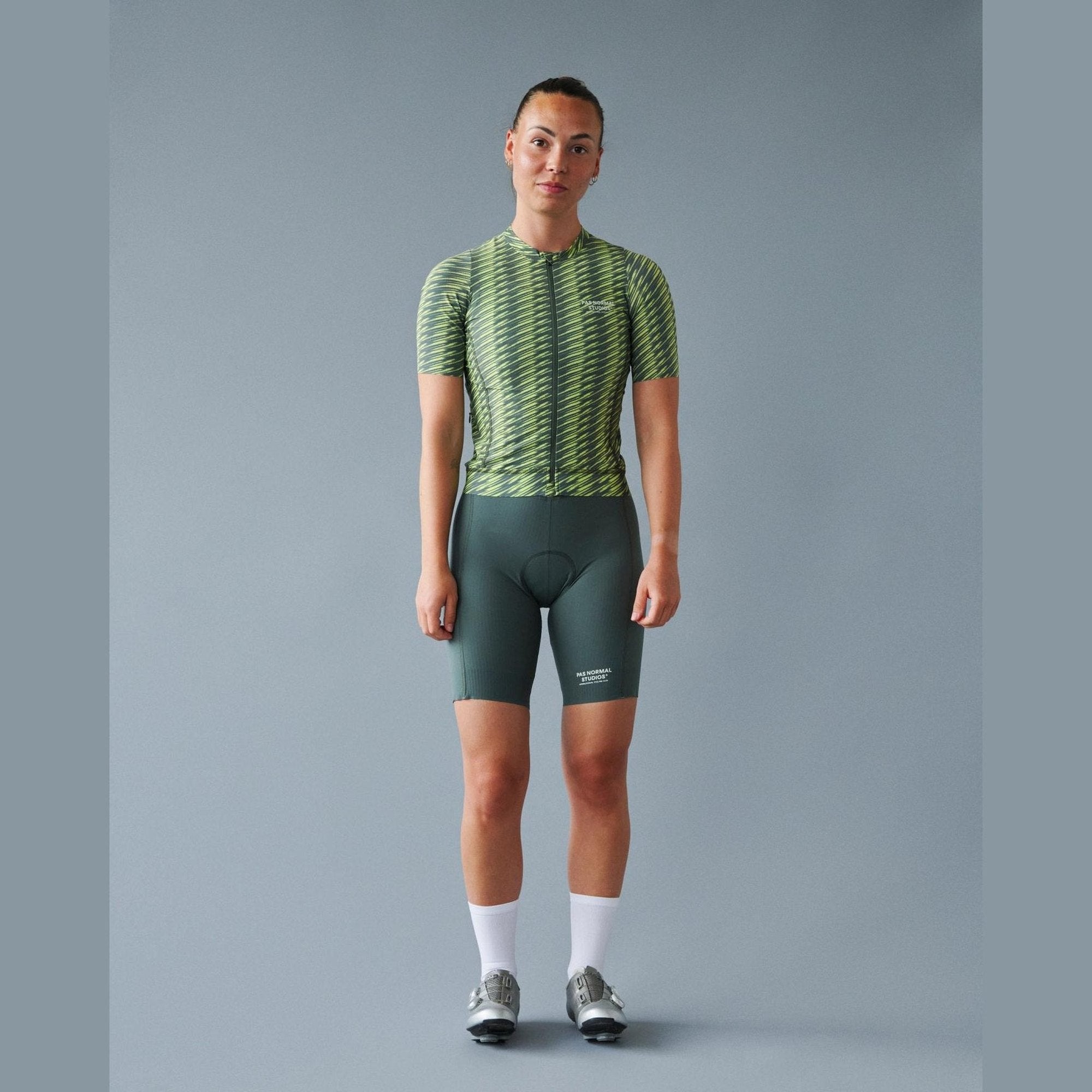 Pas Normal Studios - Women's Solitude Jersey - Dark Moss / Lime Green